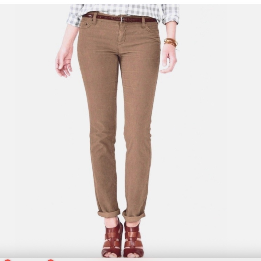 Garnet Hill Women's Camel Brown Tan Five-Pocket Cords Pants Corduroy Size 12